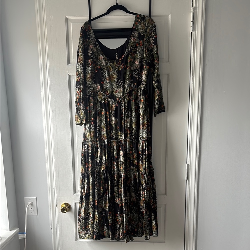Free People Floral Black Maxi Dress